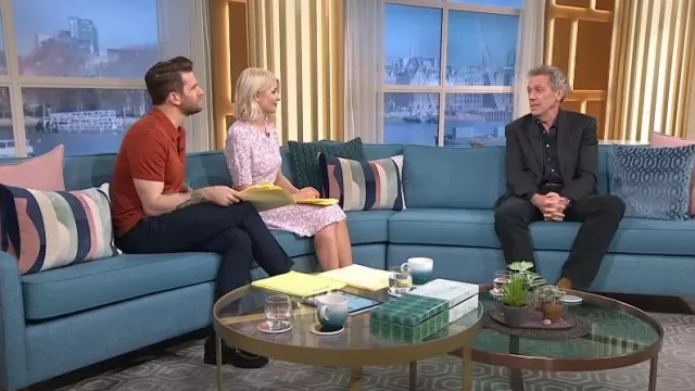 & Other Stories Printed Flared Skirt Dress worn by Holly Willoughby as seen in This Morning on March 30, 2023
