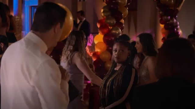 Reiss Rosanna Side Stripe Knitted Midi Dress worn by Mary Ellison (Tamala Jones) as seen in Party Down (S03E05)