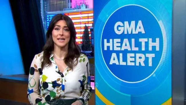 Reiss Jura Abstract Floral Blouse worn by Erielle Reshef as seen in Good Morning America on March 23, 2023