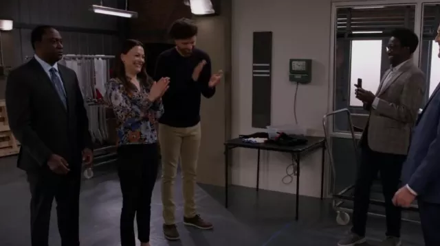 Steve Madden Floral Me Not Top worn by Christina (Maribeth Monroe) as seen in Bob Hearts Abishola (S04E16)