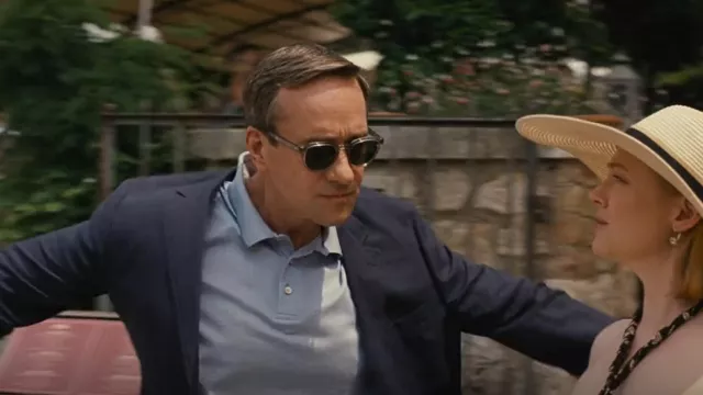 Gafas de sol Moscot usadas por Tom Wambsgans (Matthew Macfadyen) en el programa de televisión Succession (S03E08)
