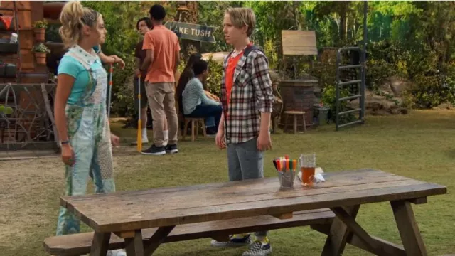 Vans x Skateistan Clas­sic Slip-On Sneak­ers worn by Jake (Luke Busey) as seen in BUNK'D (S06E21)