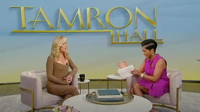 Reiss Emira Rib-Knit Top worn by Tamron Hall as seen in Tamron Hall Show on April 4, 2023
