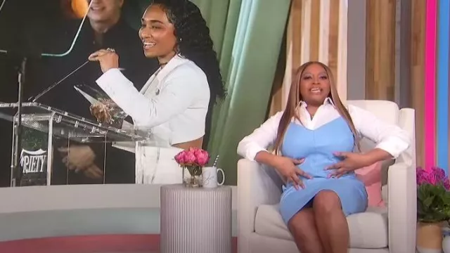 AS by DF Becca Recycled Leather Blend Skirt worn by Sherri Shepherd as seen in Sherri on April 5, 2023
