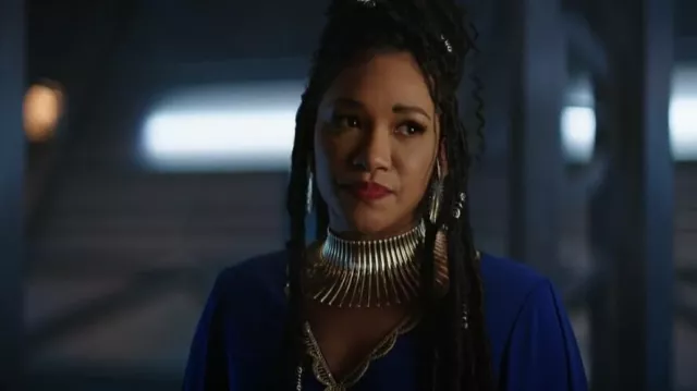 Gazechimp 2 Colors Fashionable Statement Bib Necklace Chunky porté par Iris West-Allen (Candice Patton) comme vu dans The Flash (S09E08)