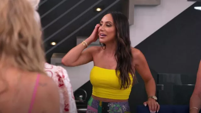 Susana Monaco Strapless Crop Top worn by Melissa Gorga as seen in The Real Housewives of New Jersey (S13E09)