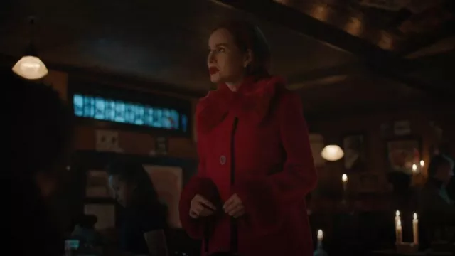 Kate Spade Fur Trim Anita Coat worn by Cheryl Blossom (Madelaine Petsch) as seen in Riverdale (S07E02)