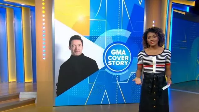 Zara Faux Leather Skirt worn by Janai Norman as seen in Good Morning America on April 5, 2023