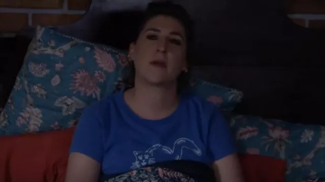 Mother Boxy Goodie Goodie Blue Tee worn by Kat (Mayim Bialik) as seen in Call Me Kat (S03E20)