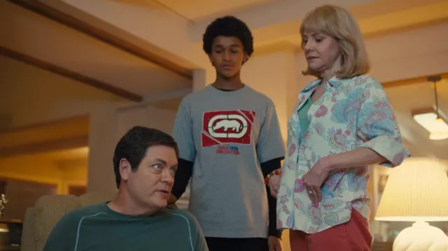 Eckō Unltd. T-Shirt in grey worn by Young Colin Kaepernick (Jaden Michael) as seen in Colin in Black & White TV series outfits (Season 1 Episode 3)