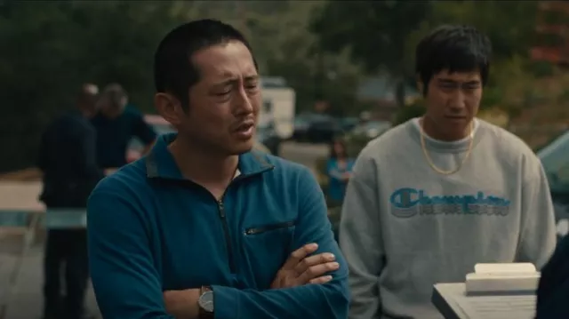 Patagonia Ac­tivist Fleece Top worn by Danny Cho (Steven Yeun) as seen in BEEF (S01E08)