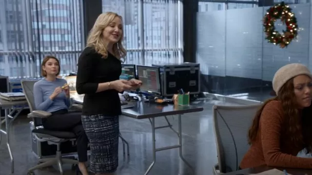 Roland Mouret Mayfly Top worn by Isabella Colón (Yara Martinez) as seen in Bull (S06E08)