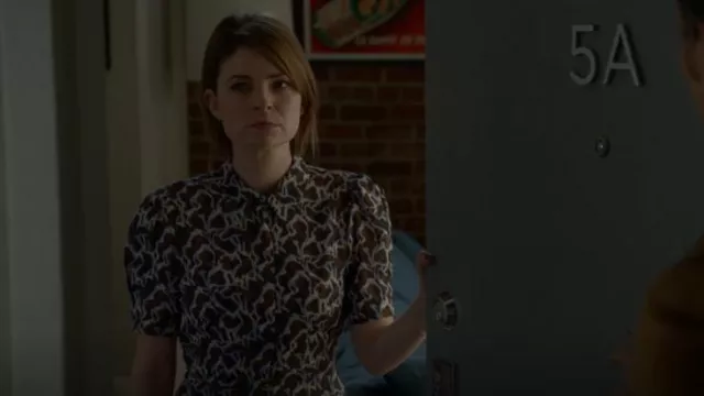 Theory Silk Printed Shirt Dress worn by Taylor Rentzel (MacKenzie Meehan) as seen in Bull (S06E11)