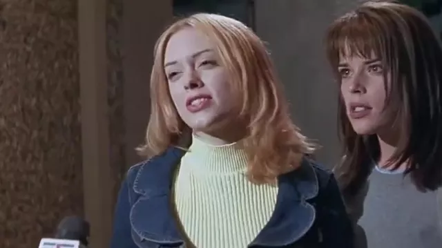 The Moschino denim jacket worn by Tatum Riley (Rose McGowan) in the movie Scream