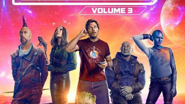 Dino T-Rex Printed T-Shirt worn by Peter Quill (Chris Pratt) as seen in Guardians of the Galaxy Volume 3 cover