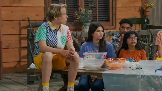 Stella Mccartney Kids Check Print Short Sleeve Shirt worn by Jake (Luke Busey) as seen in BUNK'D (S06E22)