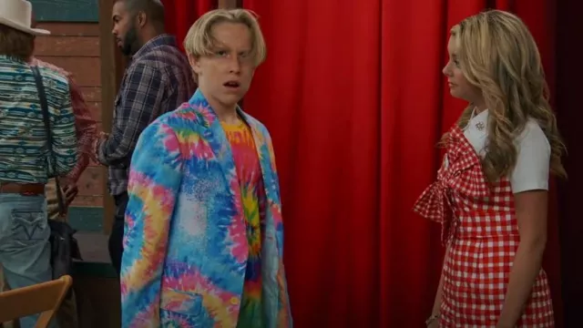 Opposuit Mr Tie Dye Premium Mens Suit worn by Jake (Luke Busey) as seen in BUNK'D (S06E22)