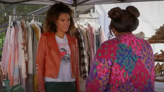 IRO Ashville Jacket worn by Fay (Grasie Mercedes) as seen in Grand Crew (S02E07)