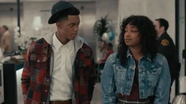 Scotch & Soda Jacquard Patchwork Shirt Jacket worn by Will Smith (Jabari Banks) as seen in Bel-Air (S02E08)