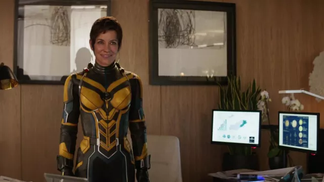 The Wasp costume cosplay worn by Hope Van Dyne (Evangeline Lilly) in Ant-Man and the Wasp: Quantumania movie