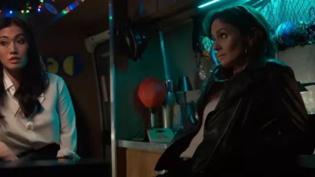 AllSaints Vela Leather Jacket worn by Birdie Nicoletti (Sarah Wayne Callies) as seen in The Company You Keep (S01E08)