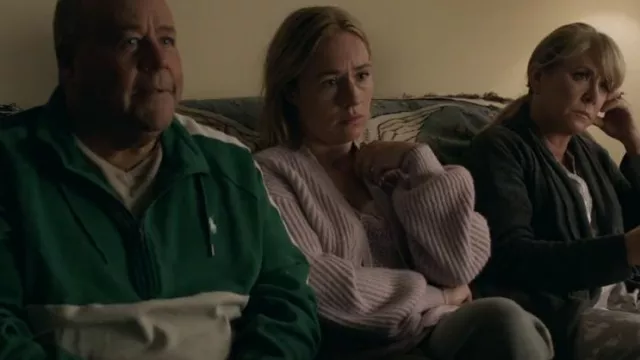 Scotch and Soda Fuzzy Boxy-Fit Knitted Cardigan worn by Sally Reed (Sarah Goldberg) as seen in Barry