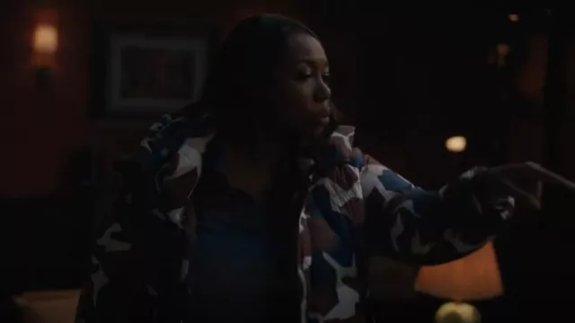 Rag & Bone Joelle Quilted Printed Shell Hooded Down Coat worn by Deputy Inspector Regina Haywood (Amanda Warren) as seen in East New York (S01E18)