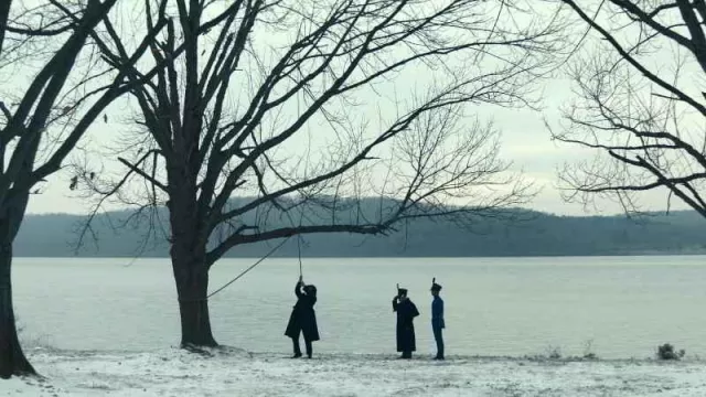 Lake Arthur's shores as seen in The Pale Blue Eye movie locations