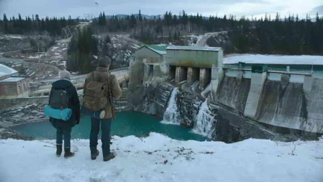 Horseshoe Falls Dam near Calgary in Canada as The Dam as seen in The Last of Us TV series (S01E06)