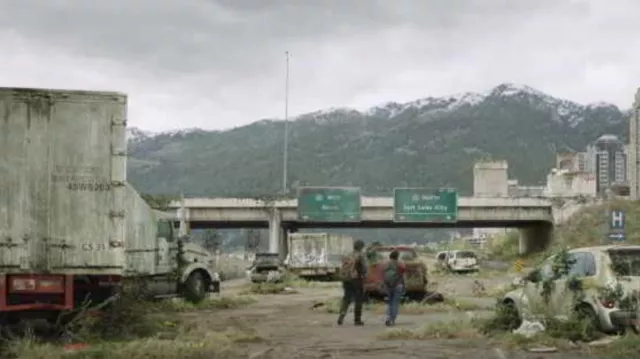 24 Street Southeast and Glenmore Trail in Calgary as Salt Lake City as seen in The Last of Us (S01E09)