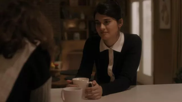 Rag & Bone Navaya Polo Cardigan worn by Samantha Fink (Sofia Black-D'Elia) as seen in Single Drunk Female (S02E09)