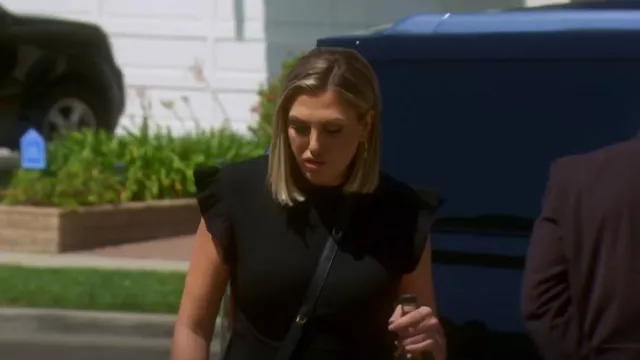 Free The Roses Ruffle Shoulder Cotton Blend Knit Top worn by Gina Kirschenheiter as seen in The Real Housewives of Orange County (S16E10)