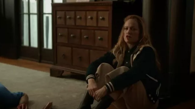 Mother The Western Varsity Bomber Jacket worn by Angie Polaski (Erika Christensen) as seen in Will Trent (S01E11)