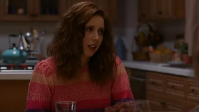 Vince Camuto Colorblock Stripe Cotton Blend Sweater worn by Joanna Gold (Vanessa Bayer) as seen in I Love That for You (S01E01)