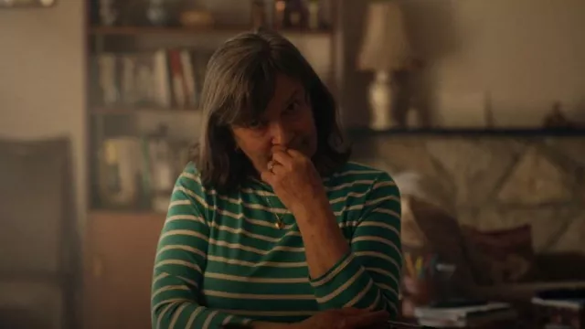 John lewis Crew Cloth­ing Stripe Print Cot­ton Top worn by Elizabeth (Marion Bailey) as seen in Obsession (S01E04)