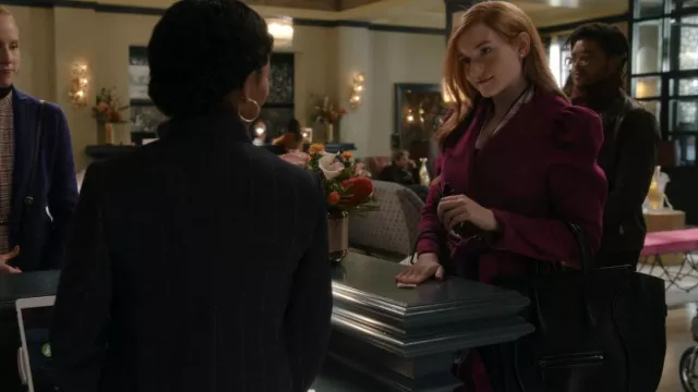 Celine Mini Luggage Handbag worn by Anna Delvey (Julia Garner) as seen in Inventing Anna (S01E05)