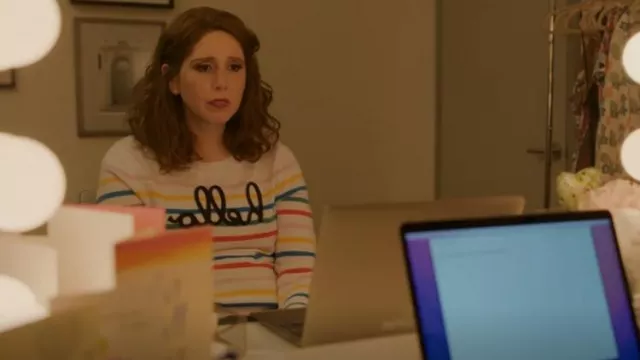 Time and Tru Hello Sweater worn by Joanna Gold (Vanessa Bayer) as seen in I Love That for You (S01E07)