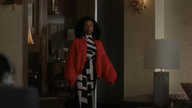 Proenza Schouler Abstract Animal Jacquard Long Sleeve Turtleneck worn by Neff (Alexis Floyd) as seen in Inventing Anna (S01E05)