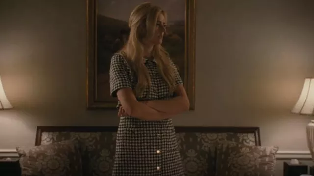 Sandro Faustina Dress worn by Willa Ferreyra (Justine Lupe) as seen in Succession (S04E05)