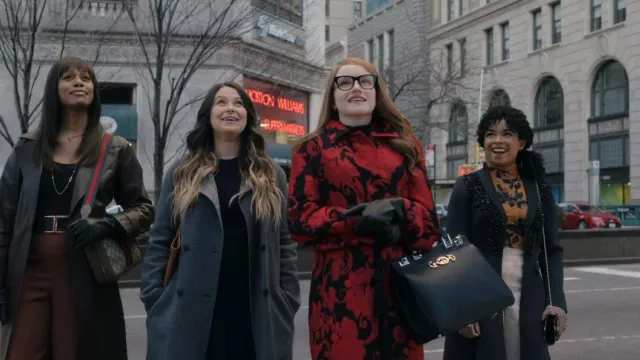 Dries Van Noten Floral Jacquard Coat worn by Anna Delvey (Julia Garner) as seen in Inventing Anna (S01E05)