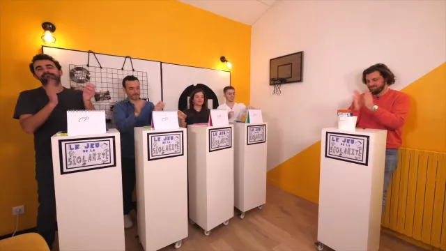 The wall display grid in the video The School Game #4 (Michou surprises everyone)