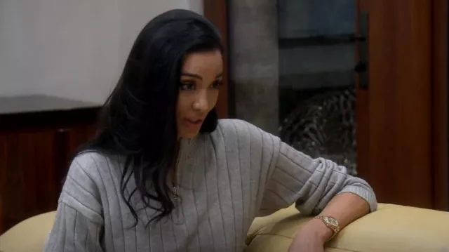 Forever 21 Ribbed Half-Zip Sweater worn by Noella Bergener as seen in The Real Housewives of Orange County (S16E16)