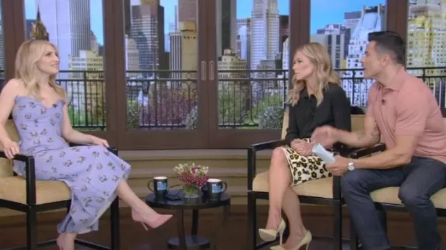 Lanvin Jacquard Midi Falda usada por Kelly Ripa como se ve en LIVE with Kelly and Mark el 21 de abril de 2023
