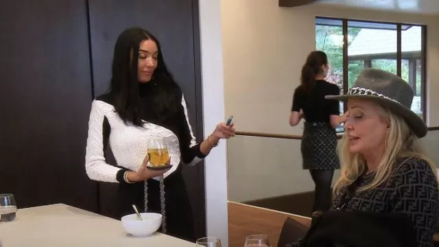 Victor Glemaud Cable Sweater worn by Noella Bergener as seen in The Real Housewives of Orange County (S16E17)