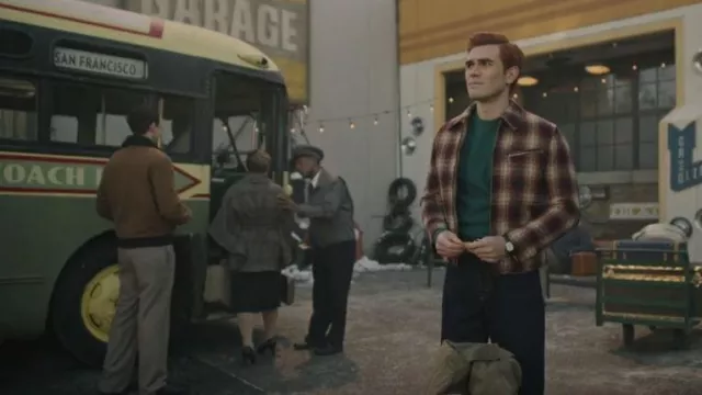 Labour Union Bur­gundy Plaid Sports Jack­et worn by Archie Andrews (KJ Apa) as seen in Riverdale (S07E04)