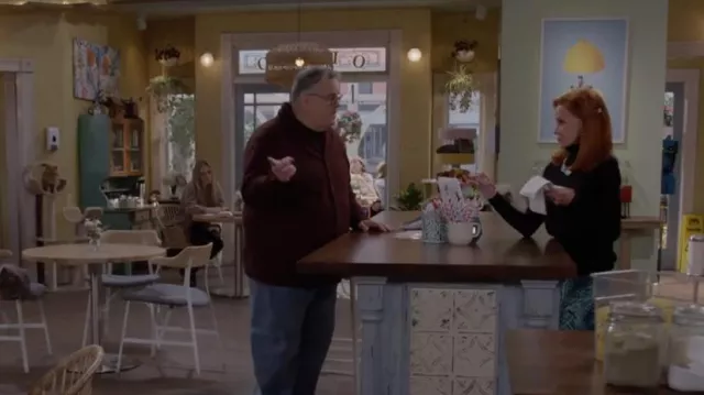 Sifflets Brossé Léopard Bias Jupe coupée portée par Sheila (Swoosie Kurtz) vue dans Call Me Kat (S03E21)