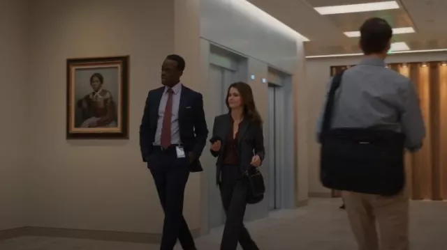Theory Demitria Trousers Grey Charcoal worn by Ambassador Kate Wyler (Keri Russell) as seen in The Diplomat (S01E08)