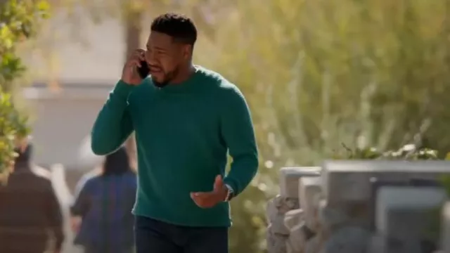 Ted Baker Crannog Textured Sweater worn by Anthony Holmes (Aaron Jennings) as seen in Grand Crew (S02E09)