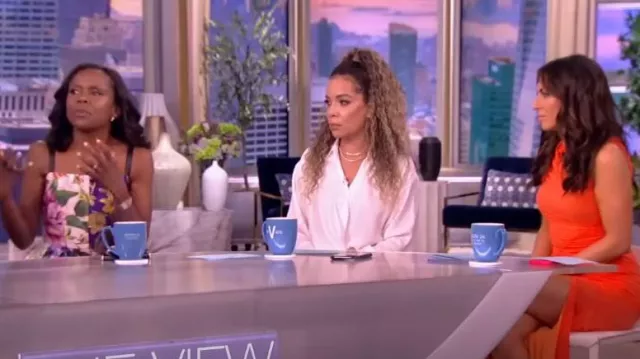 Simon Miller Loop Ruched Top worn by Alyssa Farah as seen in The View on May 2, 2023