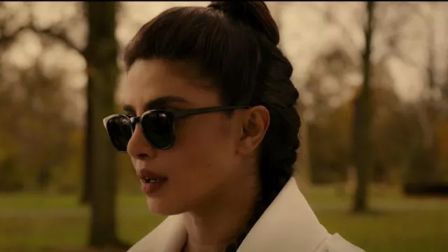Barton Perreira Nelson Keyhole-Bridge Rectangle Sunglasses worn by Nadia Sinh (Priyanka Chopra) as seen in Citadel (S01E01)